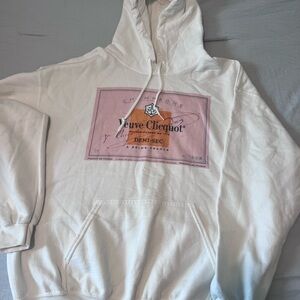 Veuve Clicquot White and Pink Hoodie